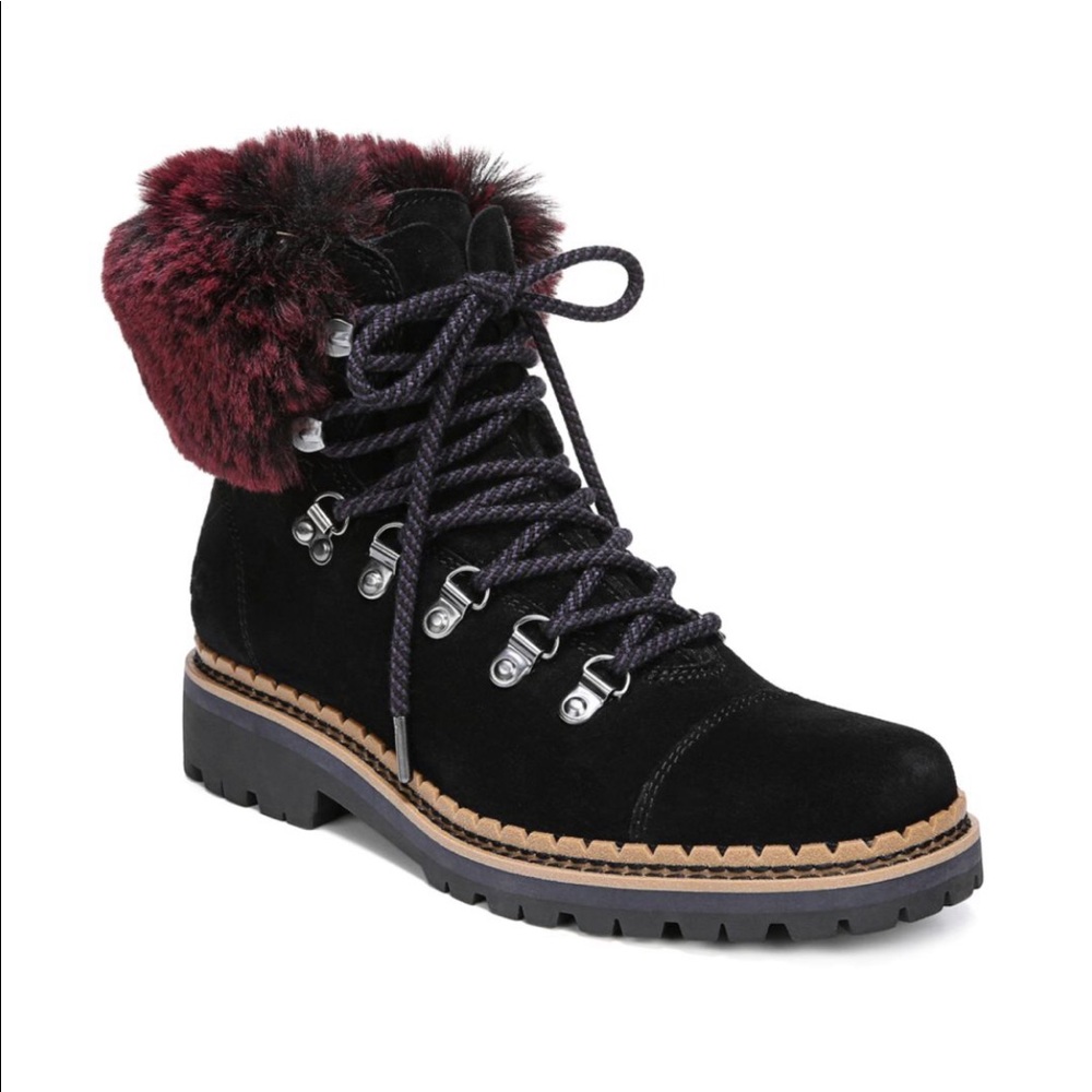 Sam Edelman Women's Bowen Fur Suede Hiking Boots